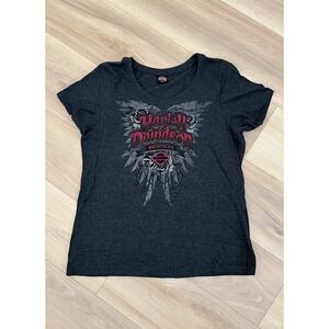 Harley Davidson Rockin Genuine Gray‎ Graphic T-Shirt Women's Medium